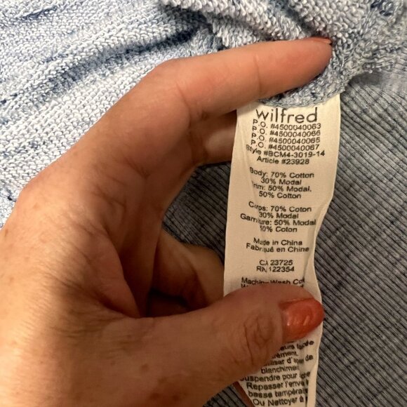 Wilfred Aritzia Diderot Sweater Cardigan Space Dye Heathered Blue Sz XXS - Picture 7 of 12